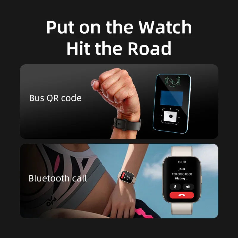 QCY Urban GS Smart Watch displaying time, date, and health metrics on a modern and sleek screen
