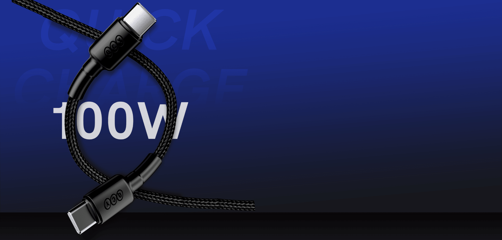 100W USB-C to USB-C fast charging cable with braided design for quick power delivery
