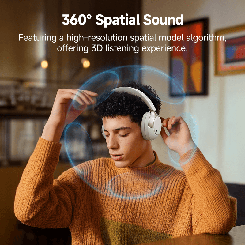 Cuffie NC50 Con Cancellazione Rumore Ibrida - Bluetooth 5.3, Batteria 65h, App EQ, Over-Ear, Multipunto - Foto 8