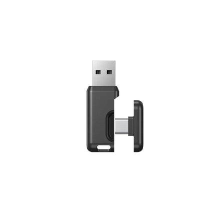 USB flash drive with metallic casing and retractable connector for data storage