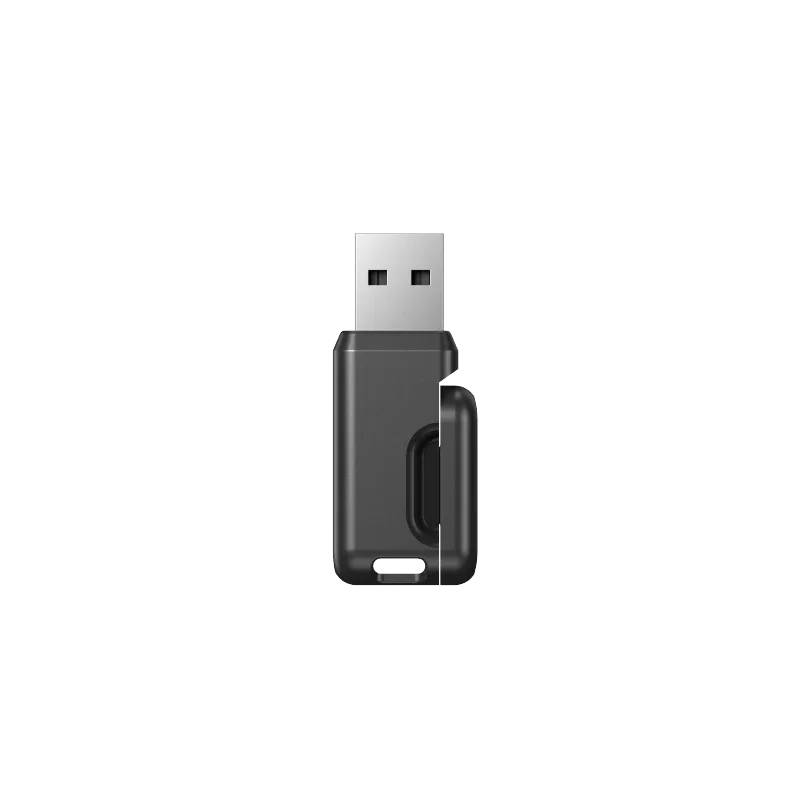 USB flash drive with metallic finish and retractable connector