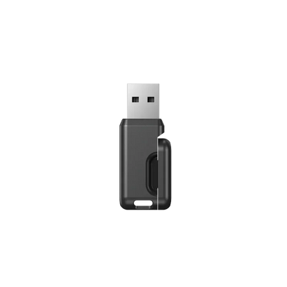 USB flash drive with metallic finish and retractable connector