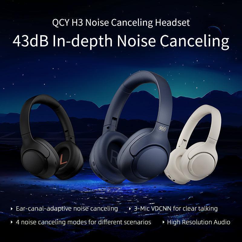 QCY H3 Wireless Headphones, 43dB Hybrid ANC, 60H Playtime – QCY