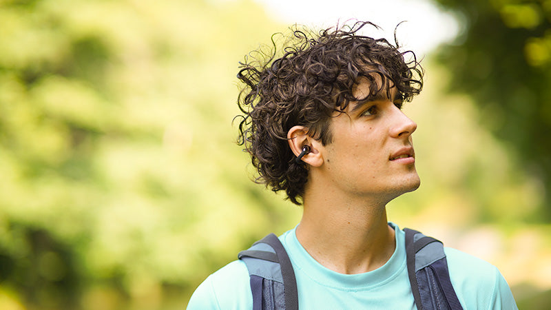 half in-ear earbuds