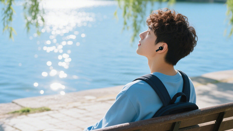 half in-ear earbuds