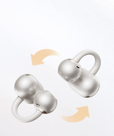 Wireless Earbuds with Rotating Ear Hooks - Silver Bluetooth Headphones for Sports & Active Use