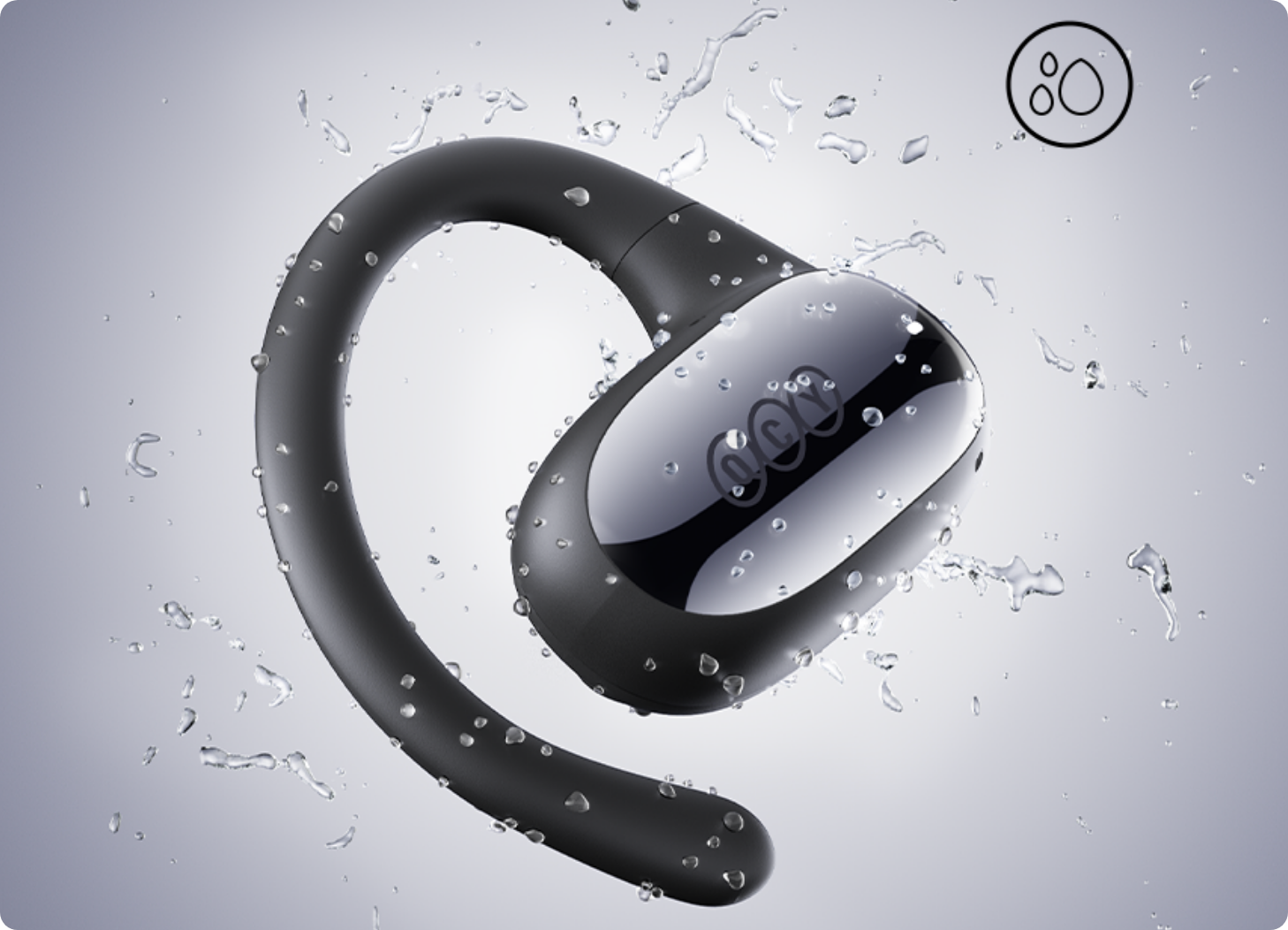 Aqey waterproof wireless earbuds with sweat-resistant design, perfect for sports and outdoor activities.