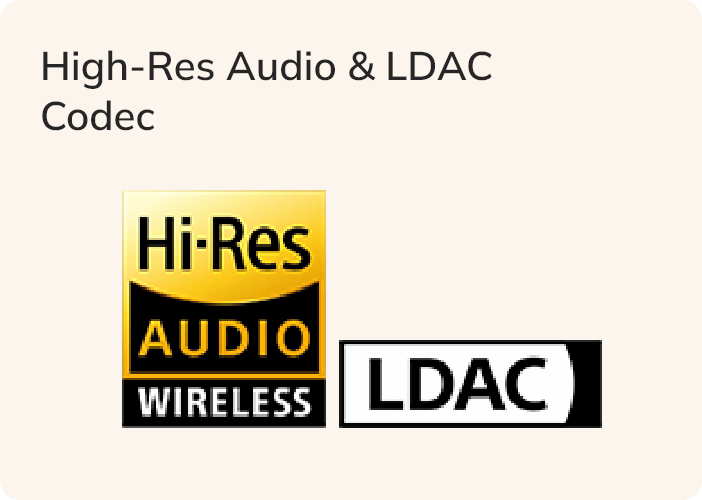 High-Res Audio & LDAC Codec logo for wireless headphones