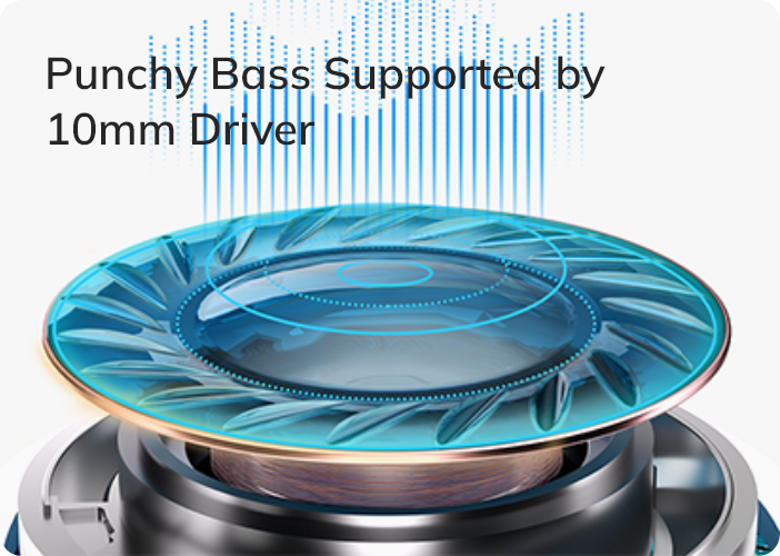 Punchy Bass 10mm Driver Audio Component Close-up