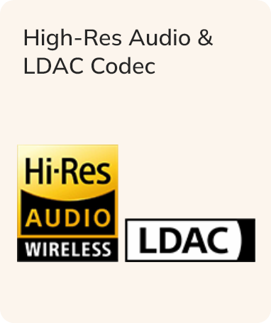 High-Res Audio & LDAC Codec wireless headphones logo