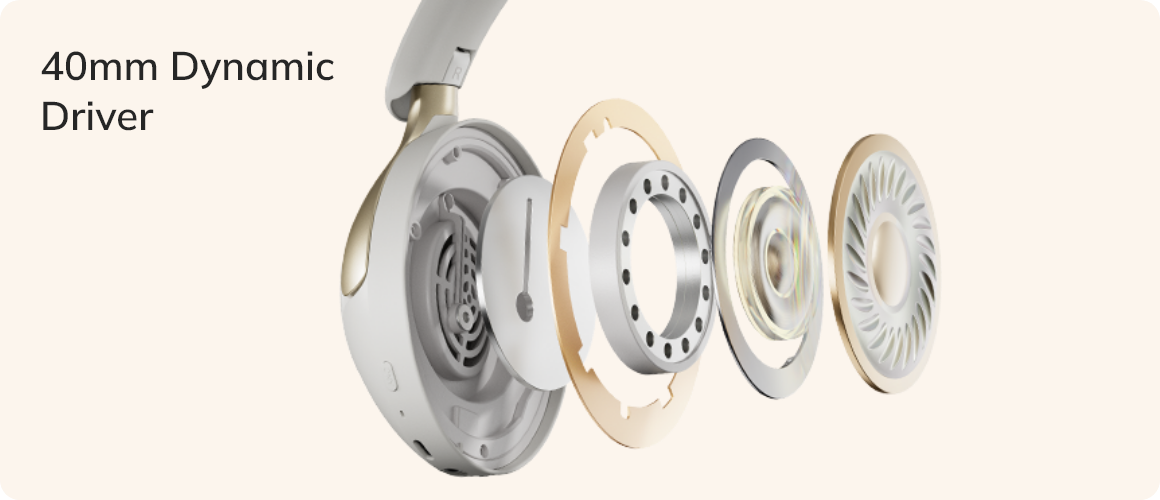 40mm Dynamic Driver Headphones Exploded View Internal Components