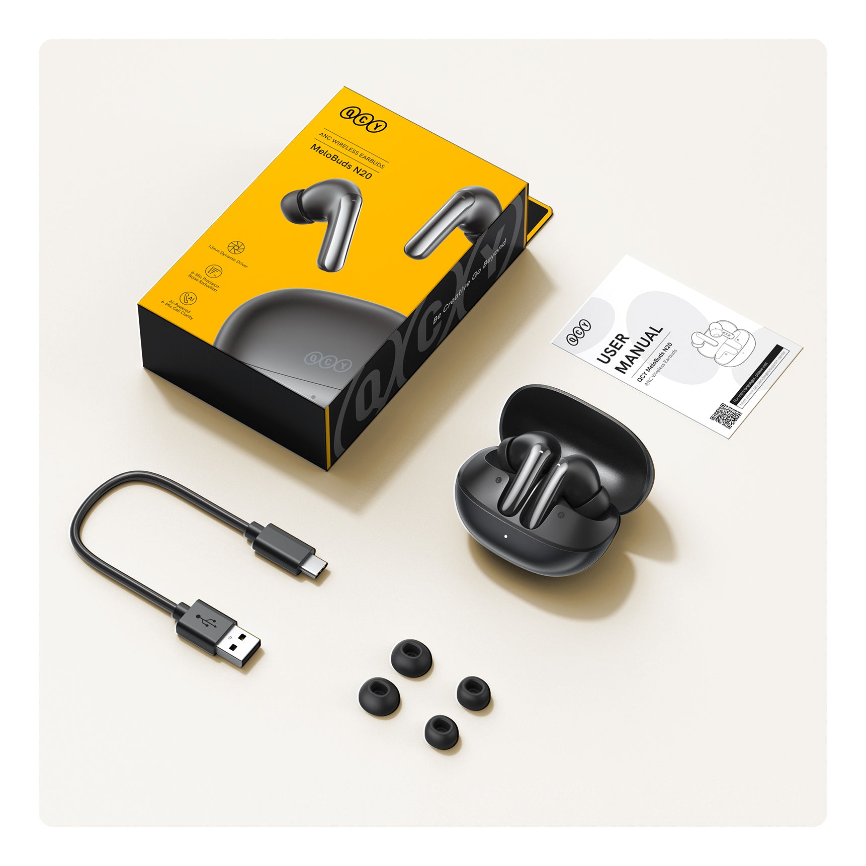 QCY MeloBuds N20 – Smart ANC True Wireless Earbuds 7_qcybd_qcybangladesh_deximpo HT20 in the box PC_qcybd_qcybangladesh_deximpo