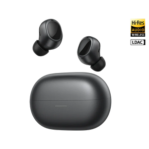 MeloBuds A30 wireless earbuds with Hi-Res Audio, LDAC, sleek black design, and compact charging case.