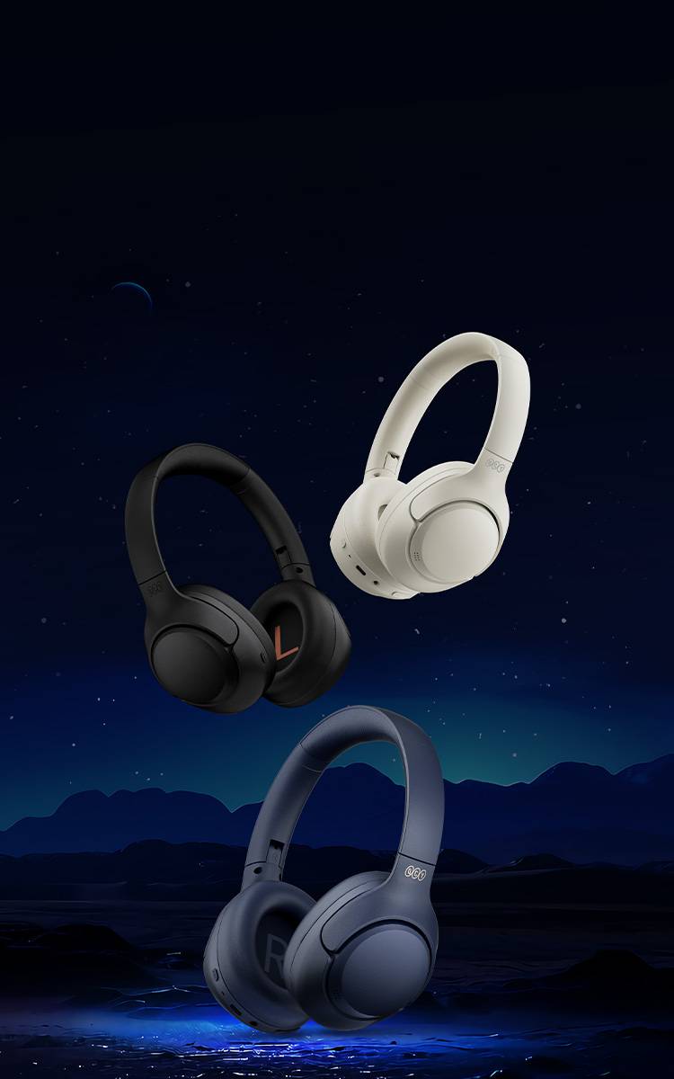 QCY H3 ANC Wireless Headphones 43dB Active Noise Cancellation Headset  Wired/Wireless Bluetooth 5.4 Hi-Res Audio Earphones 60Hrs